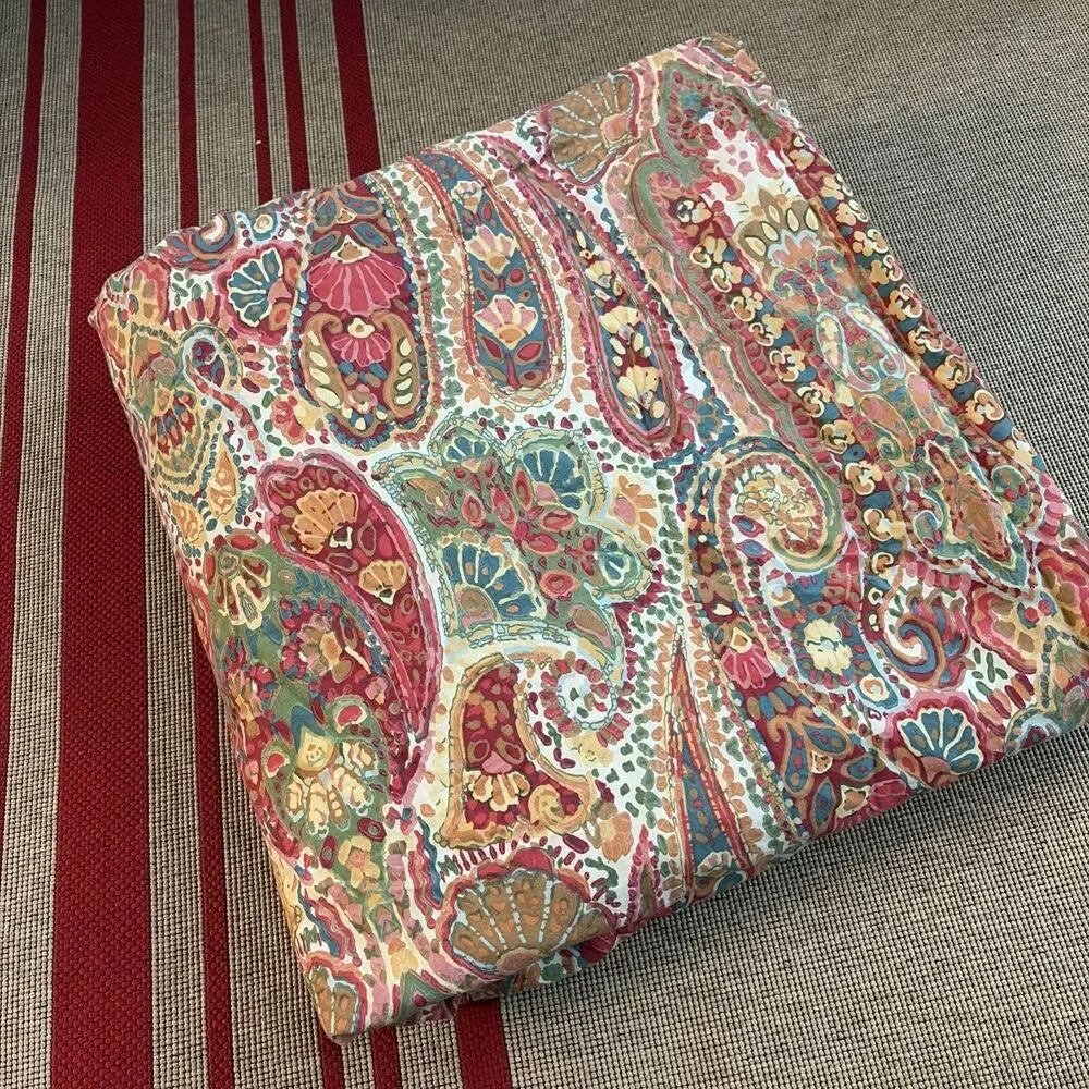 Pottery Barn Rosalie Paisley Full/Queen Duvet Cover 2013 Israel Red Orange